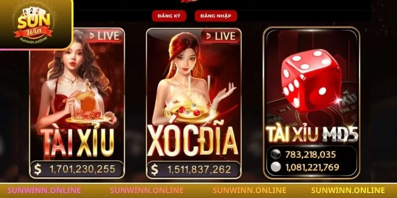 Tài xỉu và Mini game là thế mạnh của cổng cược Sunwin. 
